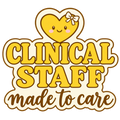 Hearts & Healing Clinical Staff Made to Care sticker design