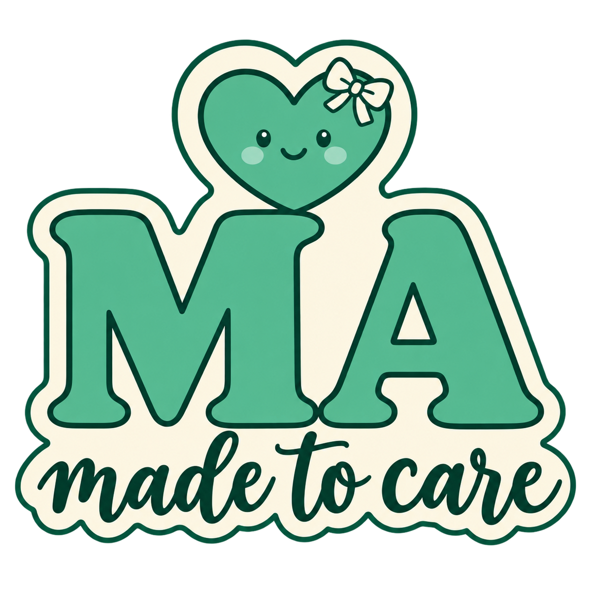 Hearts & Healing MA Made to Care sticker design