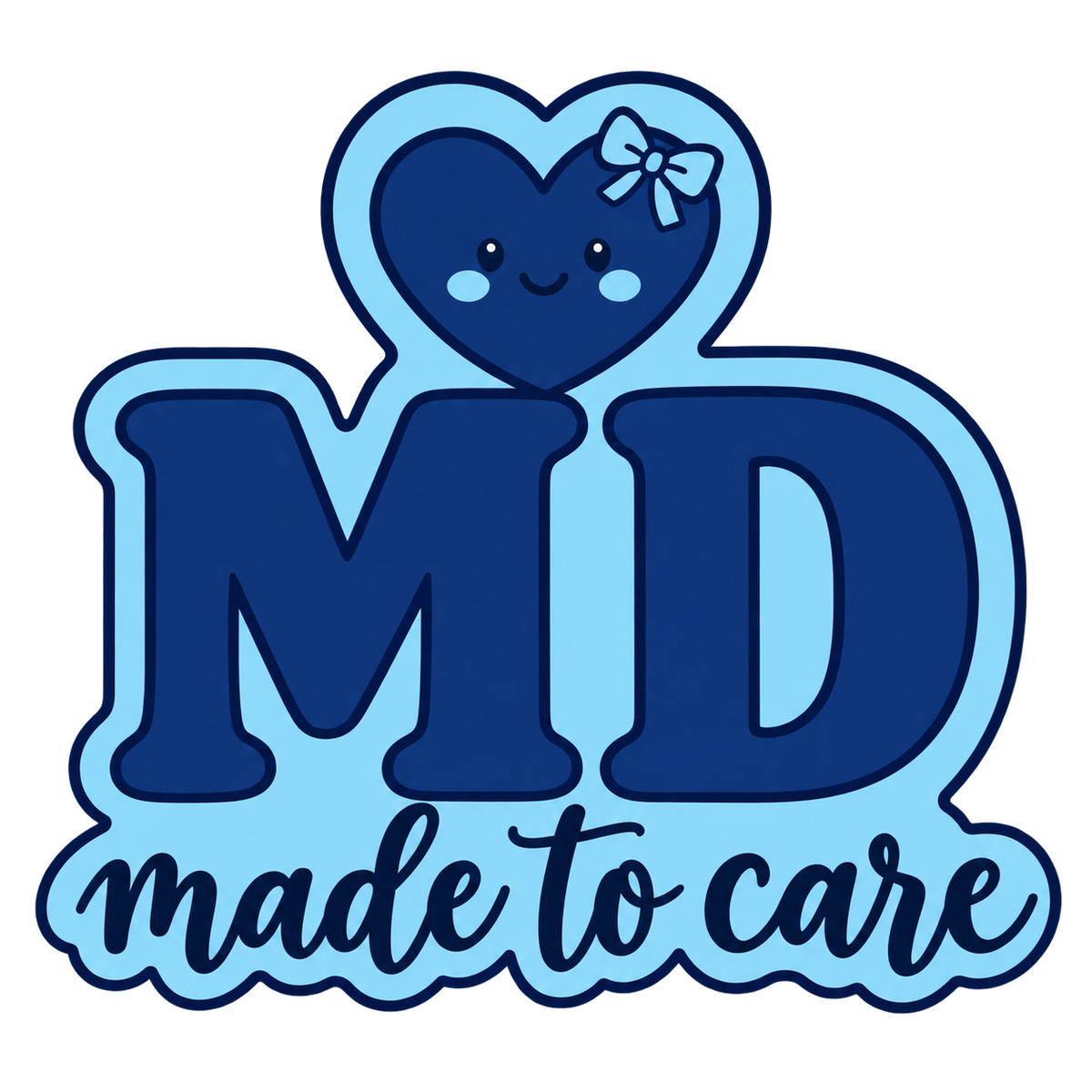 Hearts & Healing MD Made to Care sticker design