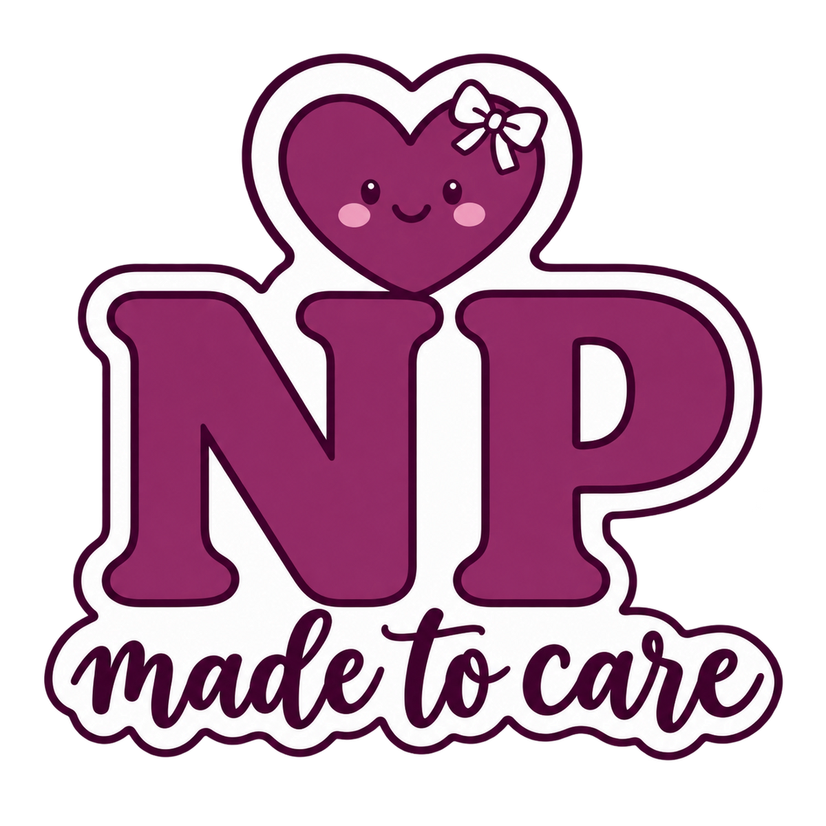 Hearts & Healing NP Made to Care sticker design