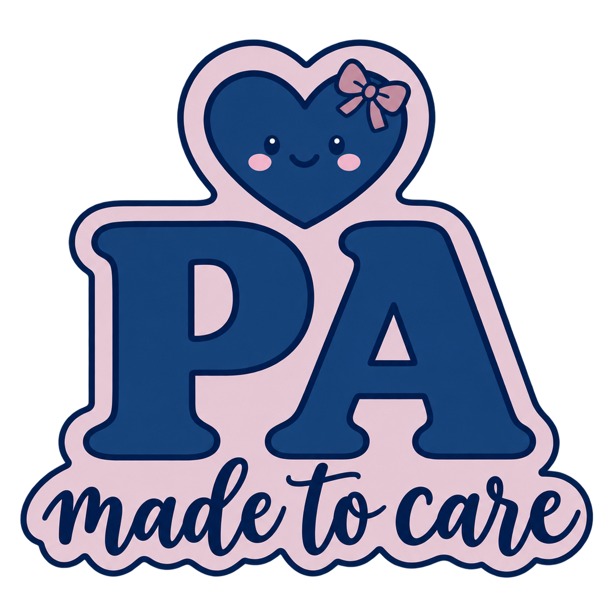 Hearts & Healing PA Made to Care sticker design