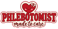 Hearts & Healing Phlebotomist Made to Care sticker design