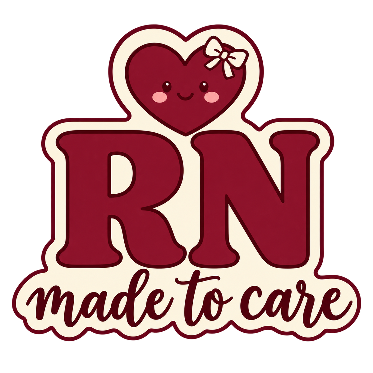 Hearts & Healing RN Made to Care sticker design