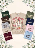 LPN Silly Goose sweatshirt in Sand with nine labeled color options