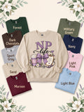 NP LIFE sweatshirt in Sand with labeled color options