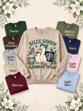 Radiology Tech Silly Goose sweatshirt in Sand with nine labeled color options