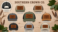 Crown & Antlers Rectangle — Southern Crown Co. — eight labeled hat colors