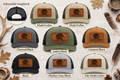Wood Duck Rectangle Leather — Southern Crown Co. — eight labeled hat colors