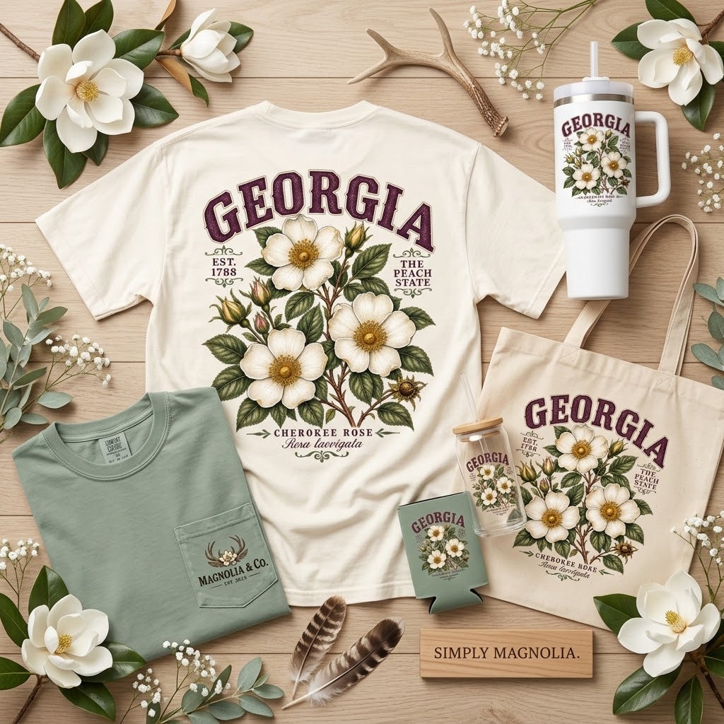 Cherokee Rose Botanical design preview — Koozies