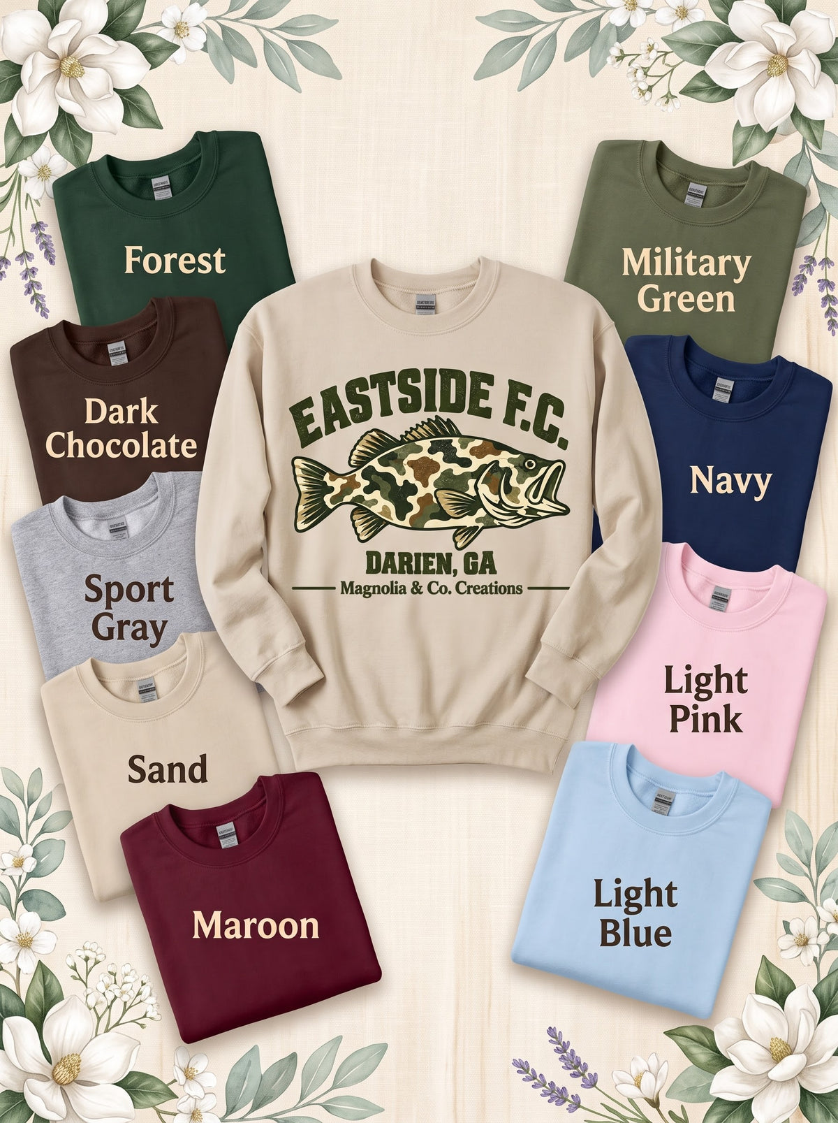 Eastside F.C. — Sweatshirts | Wildlife Heritage in Sand with nine labeled color options